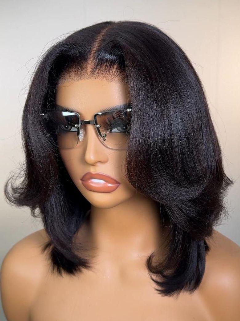 UNice 7x5 Bye Bye Knots? & 13x4 Pre-Everything? & 5x5 HD Lace Wig Glueless Lace Black Yaki Bob Bleached Knots Wig