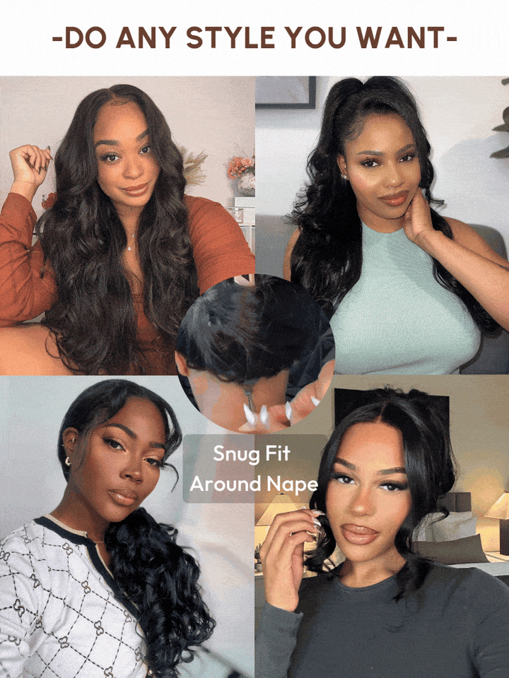 UNice 13x4 Pre-Everything? Transparent Lace Front 3D Body Wave Wig Real Ear To Ear With Invisi Drawstring Wig Lace Fit Better
