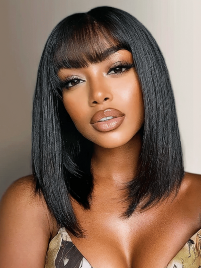 UNice 7x5 Bye Bye Knots? & 13x4 Pre-Everything? & 2x4 Lace Wig Glueless Lace Black Yaki Bob Bleached Knots Wig