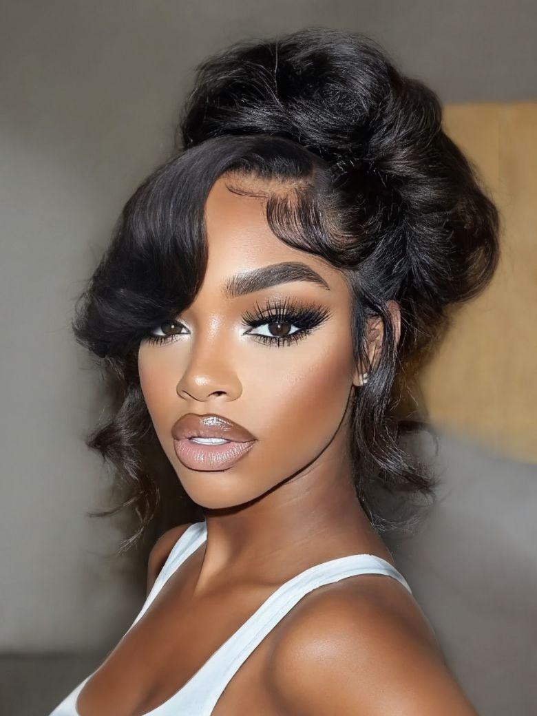 UNice 13x4 Pre-Everything Wig With Loose Wave Face-Framing Layers And Side-Swept Bangs With Drawstring