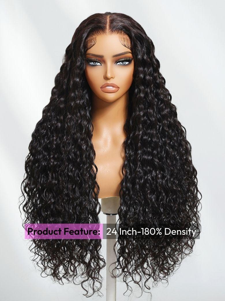 UNice 7x5 Bye-Bye Knots? Wig Quick Glueless & HD Lace Wet & Wavy Water Wave Invisible Knots With Invisi Drawstring With Baby Hair