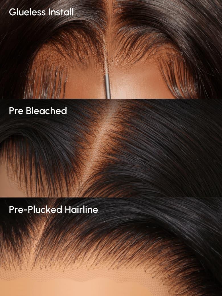 UNice 7x5 Bye-Bye Knots? Pre-Cut Lace Front Super Secure Water Wave Wig For Beginner Friendly With Free Baby Hair
