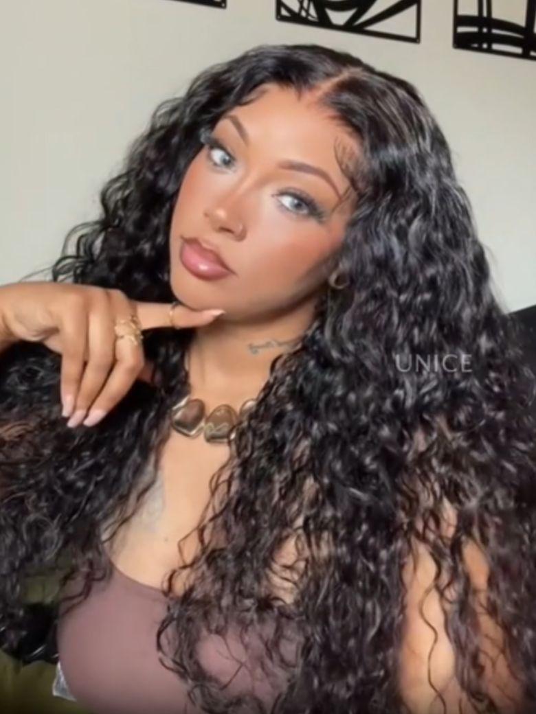 UNice 7x5 Bye-Bye Knots? Wig Quick Glueless & HD Lace Wet & Wavy Water Wave Invisible Knots With Invisi Drawstring With Baby Hair