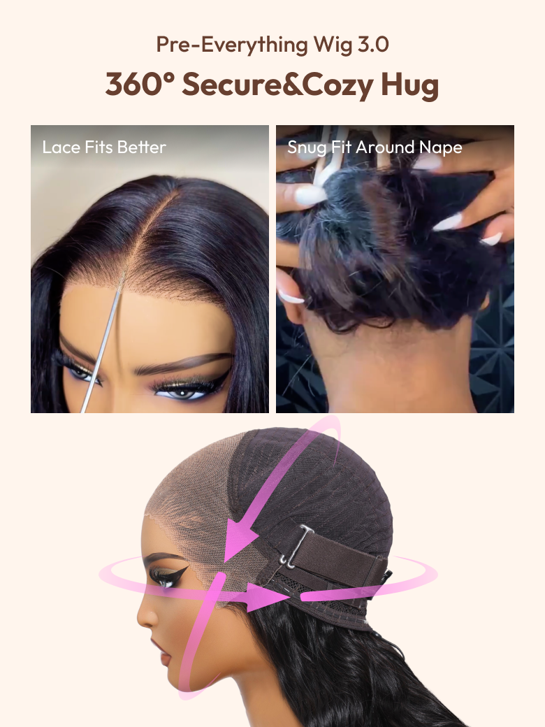 UNice 13x4 Pre-Everything? Lace Frontal Balayage Highlights Fluffy Natural Loose Wave Curtain Bangs Wig