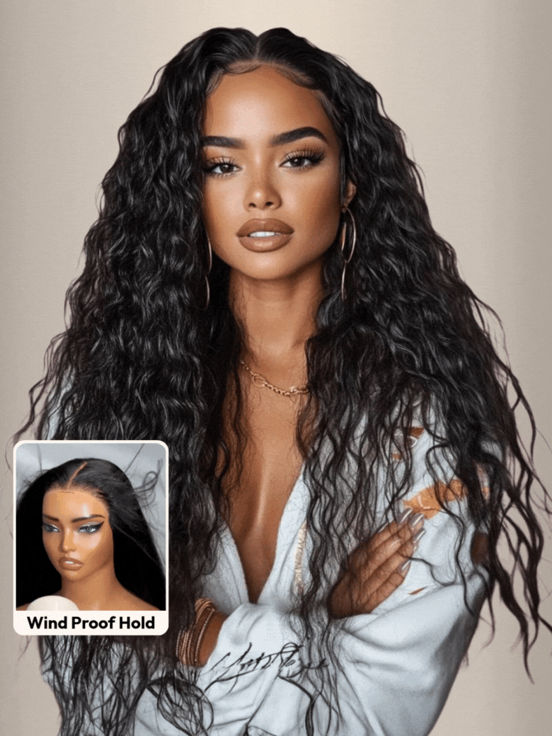UNice 7x5 Bye-Bye Knots? Wig Quick Glueless & HD Lace Wet & Wavy Water Wave Invisible Knots With Invisi Drawstring With Baby Hair