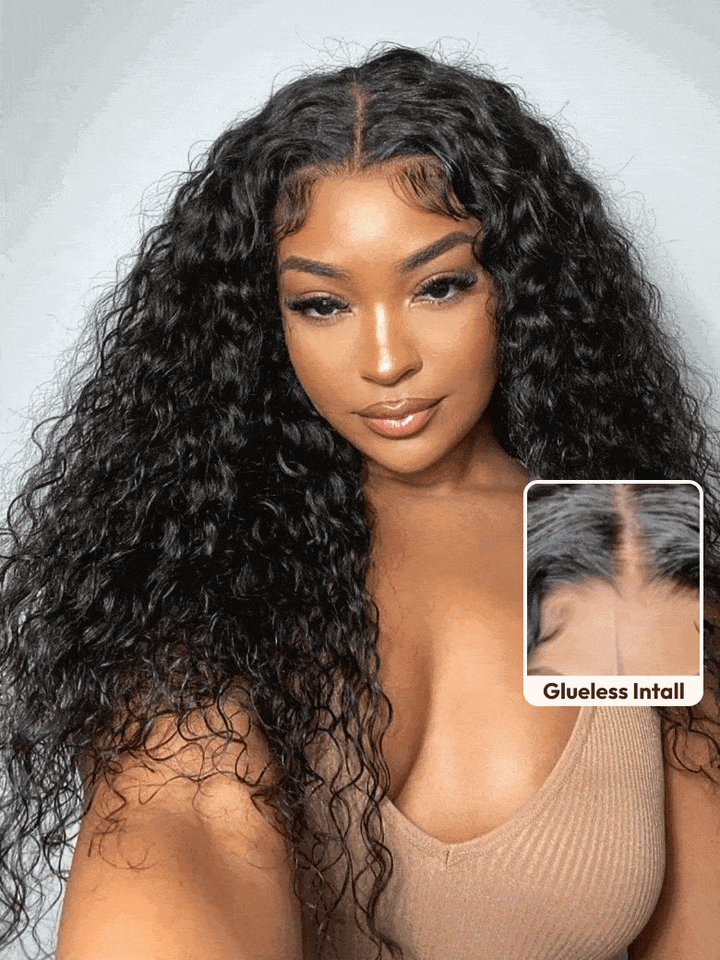 UNice 7x5 Bye-Bye Knots? Wig Quick Glueless & HD Lace Wet & Wavy Water Wave Invisible Knots With Invisi Drawstring With Baby Hair