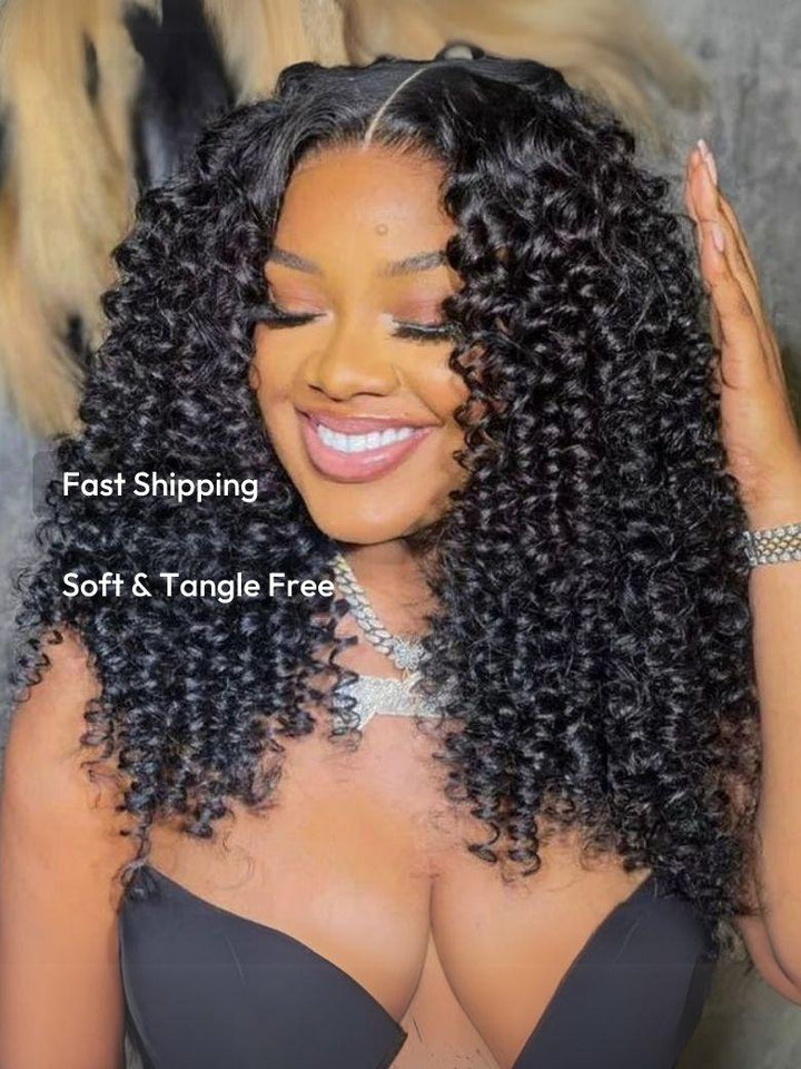 UNice 7x5 Bye-Bye Knots Wig 150% Density & 5x5 HD Lace 180% Density Jerry Curly Wig With Bleached Invisible Knots