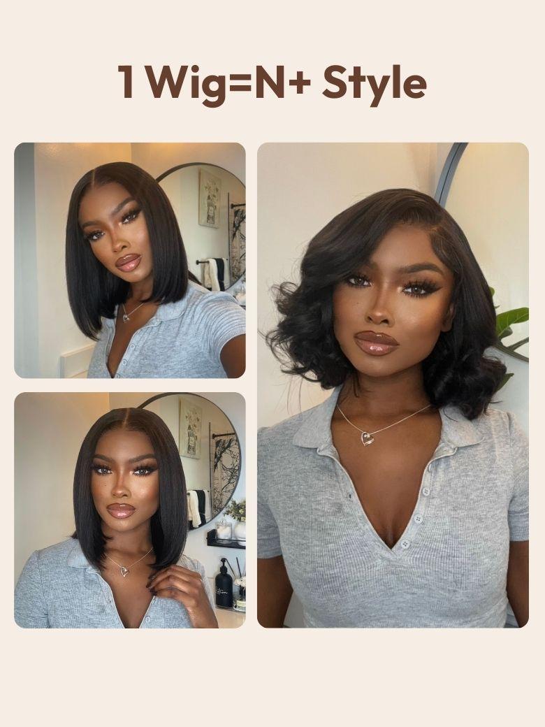 UNice 7x5 Bye Bye Knots? & 13x4 Pre-Everything? & 5x5 HD Lace Wig Glueless Lace Black Yaki Bob Bleached Knots Wig