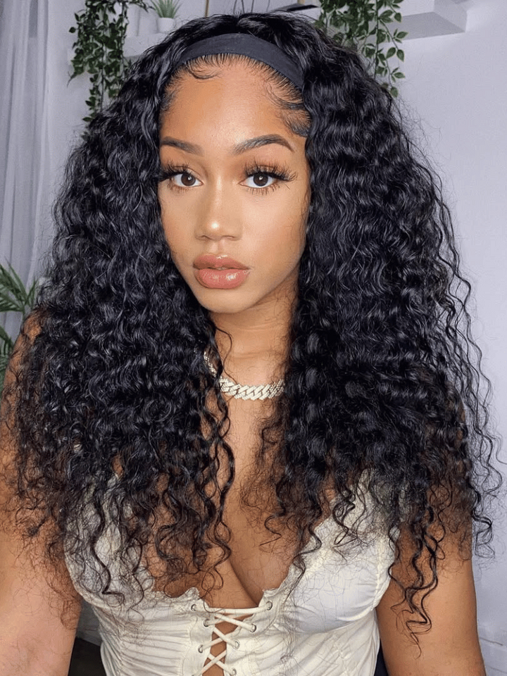 UNice HookFit Water Wave Headband Wig With Invisi Drawstring