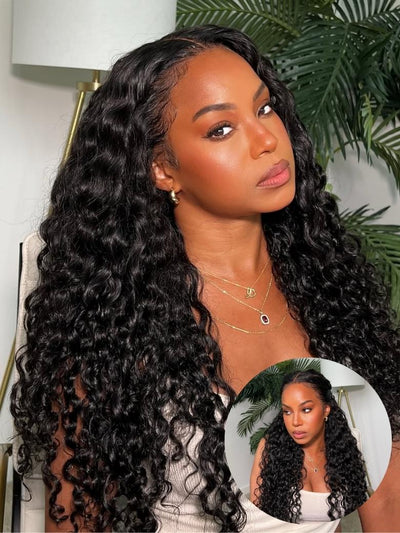 UNice 13x4 Pre-Everything? Lace Frontal Natural Black Water Wave Curly Wig