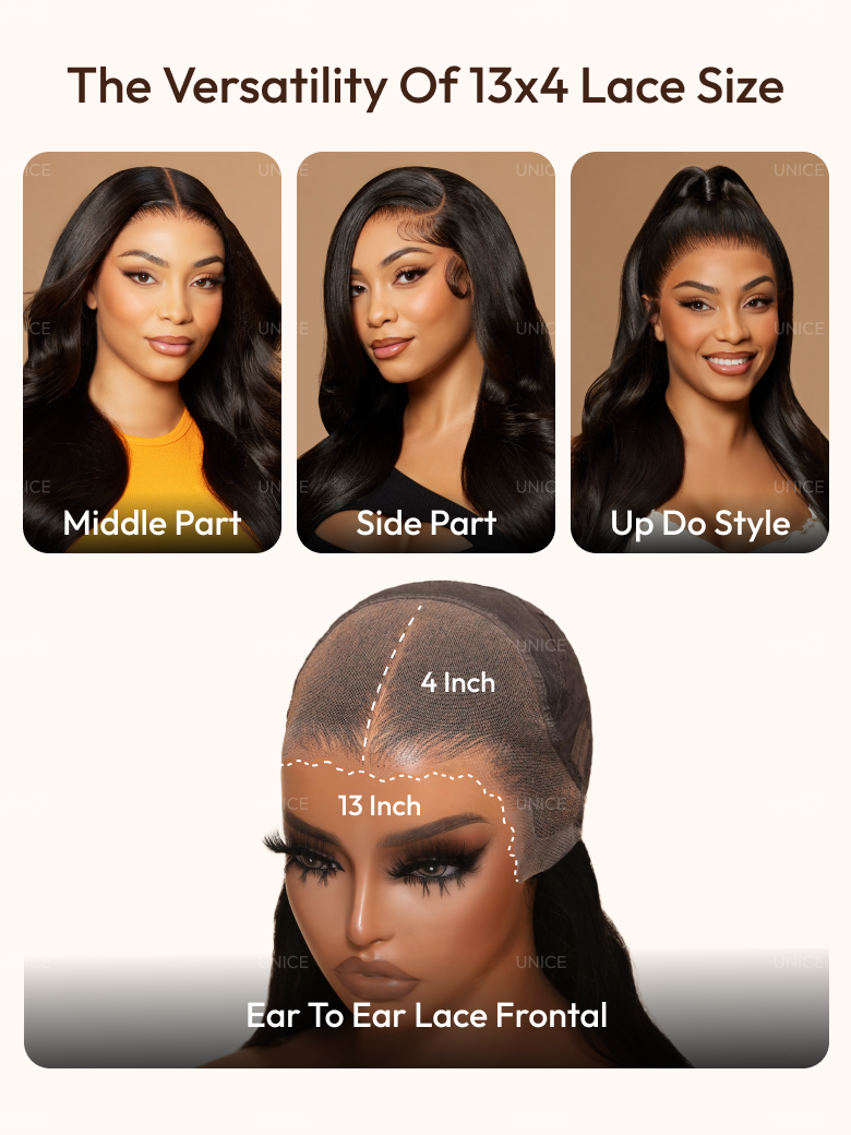 UNice 13x4 Pre-Everything Lace Frontal Natural Black Loose Deep Wave Wig