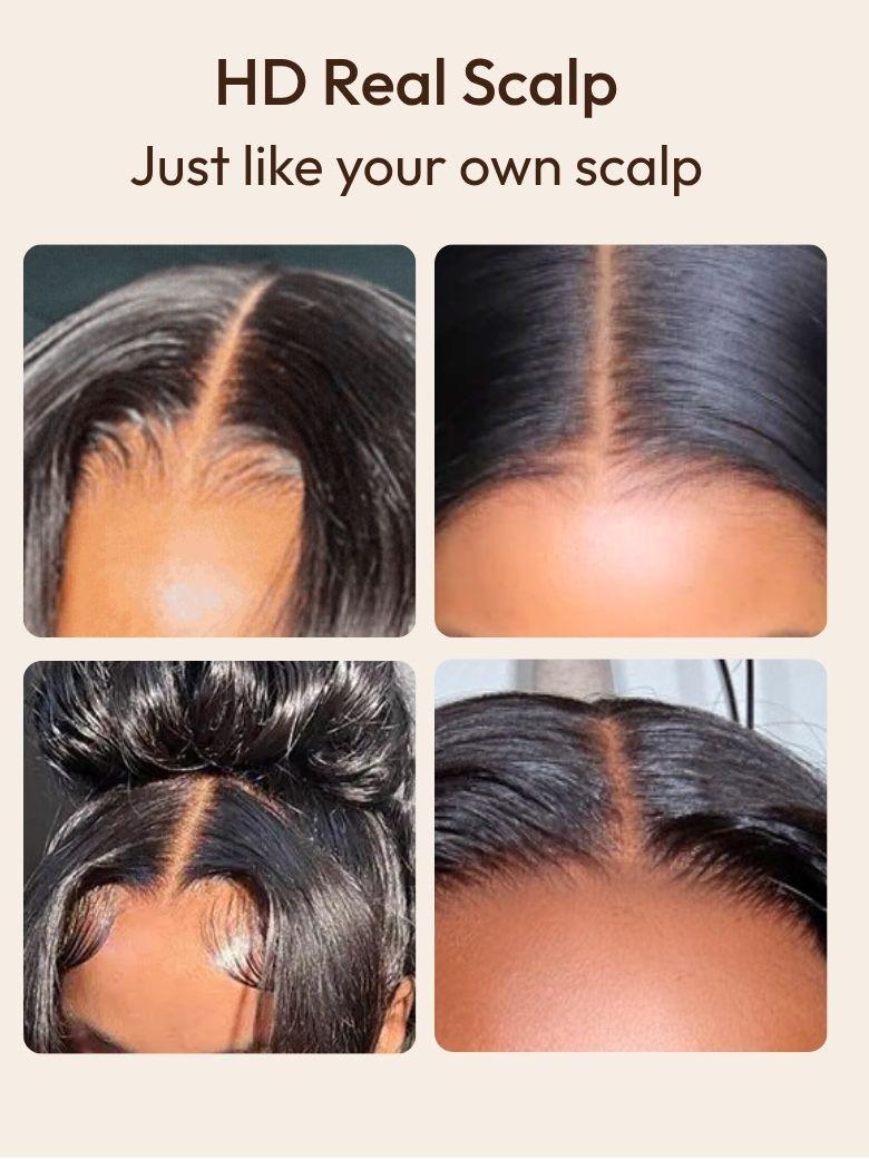 UNice HD Real Scalp? Wig 13x4 Invisible Lace Frontal Loose Wave with Face Framing Curtain Bangs