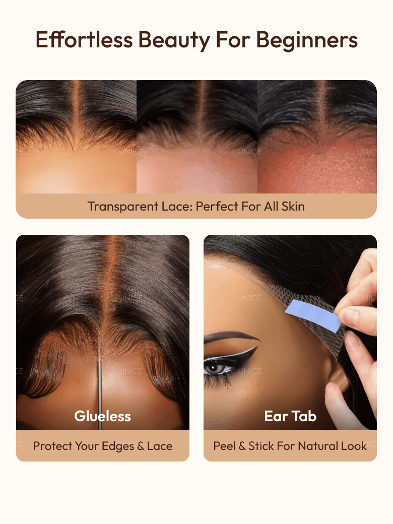 UNice 13x4 Pre-Everything™ Wig With Loose Wave Face-Framing Layers And Side-Swept Bangs With Invisible drawstring