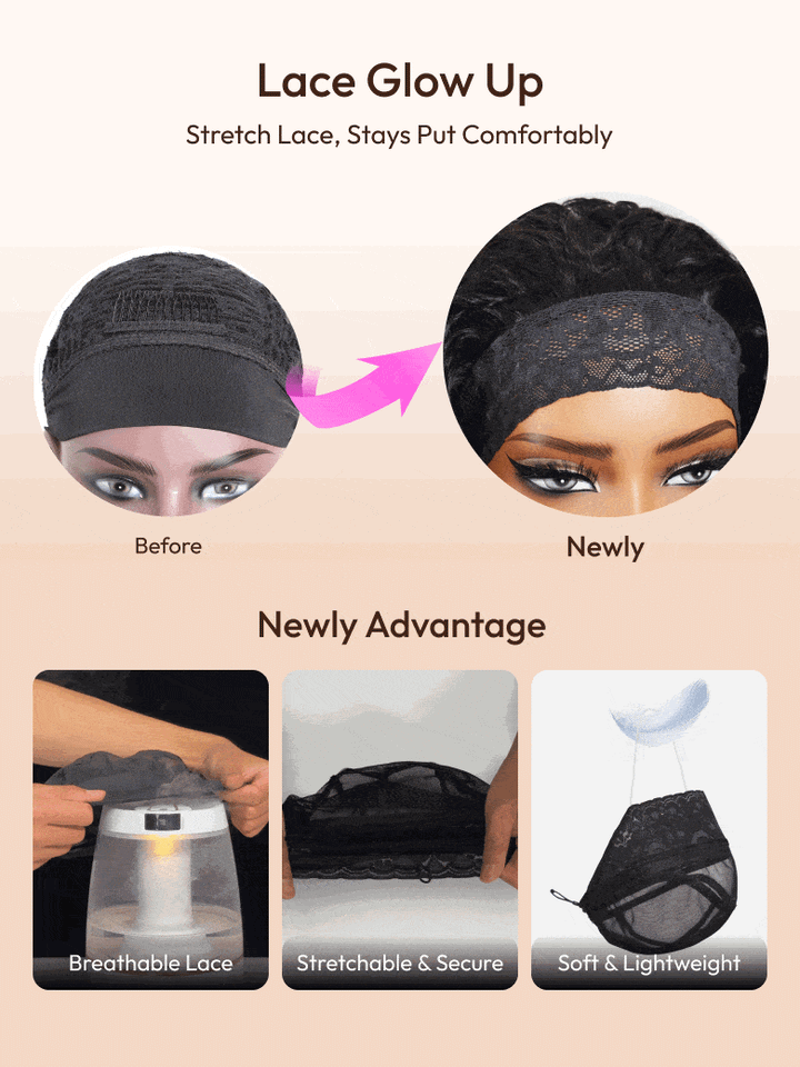 UNice HookFit Water Wave Headband Wig With Invisi Drawstring