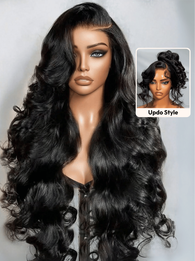 UNice 13x4 Pre-Everything Wig With Loose Wave Face-Framing Layers And Side-Swept Bangs With Drawstring