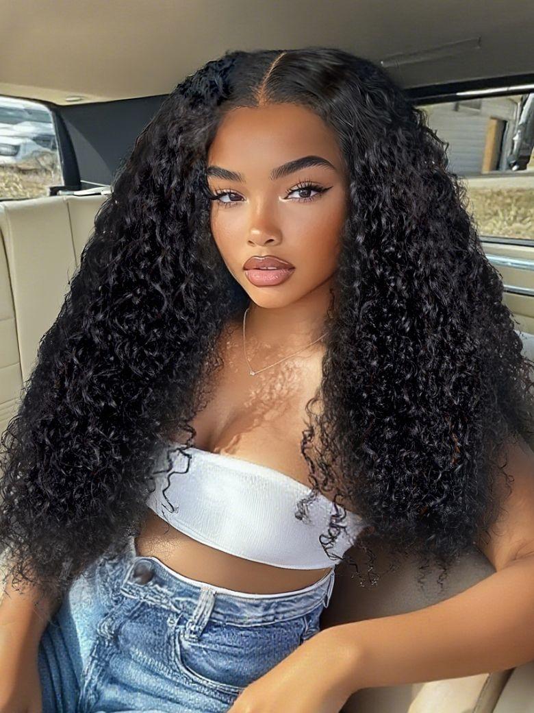 UNice InvisiBlend? V Part Bouncy Water Wave Curly Seamless Blending Wig With Drawstring Protect Your Natural Hair