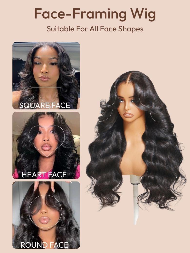 UNice HD Real Scalp? Wig 13x4 Invisible Lace Frontal Loose Wave with Face Framing Curtain Bangs