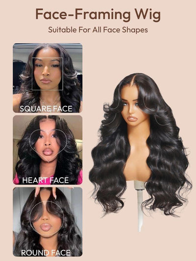 UNice HD Real Scalp? Wig 13x4 Invisible Lace Frontal Loose Wave with Face Framing Curtain Bangs