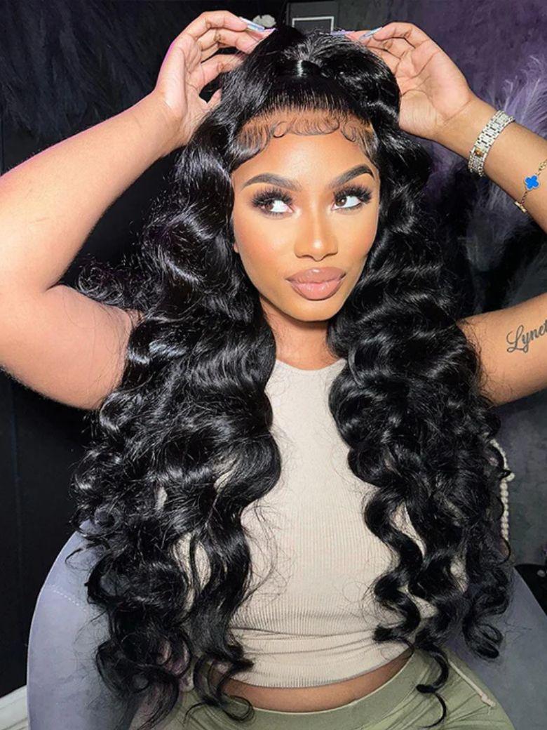 UNice 13x4 Pre-Everything Lace Frontal Natural Black Loose Deep Wave Wig