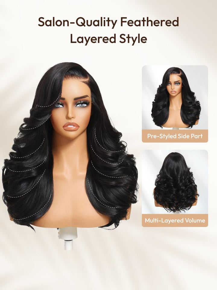 UNice 7x5 Bye-Bye Knots? & 13x4 Pre-Everything? Pull And Go Wig Glueless Wet & Wavy Water Wave With Invisi Drawstring With Free Baby Hair