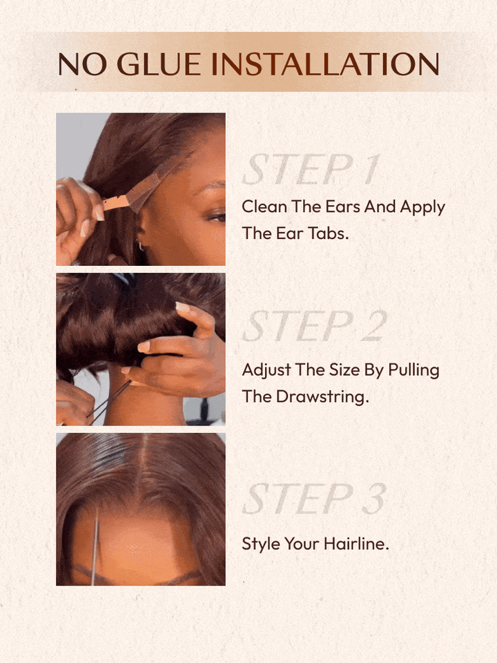 UNice Glueless Auburn Brown 13x4 Pre-Everything™ Lace Frontal Loose Wave 100% Human Hair Wig with Invisi Drawstring & Face Framing Layers 150% Density