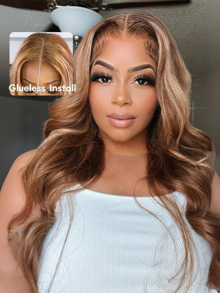 UNice 13x4 Lace Frontal Honey Blonde Highlights Body Wave Pre-Everything Wig