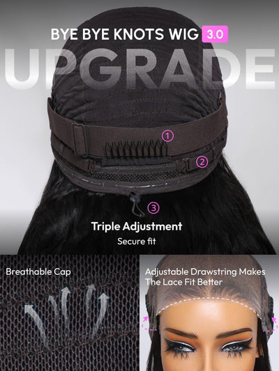 UNice 7x5 Bye-Bye Knots? Pre-Cut Lace Front Super Secure Water Wave Wig For Beginner Friendly With Free Baby Hair