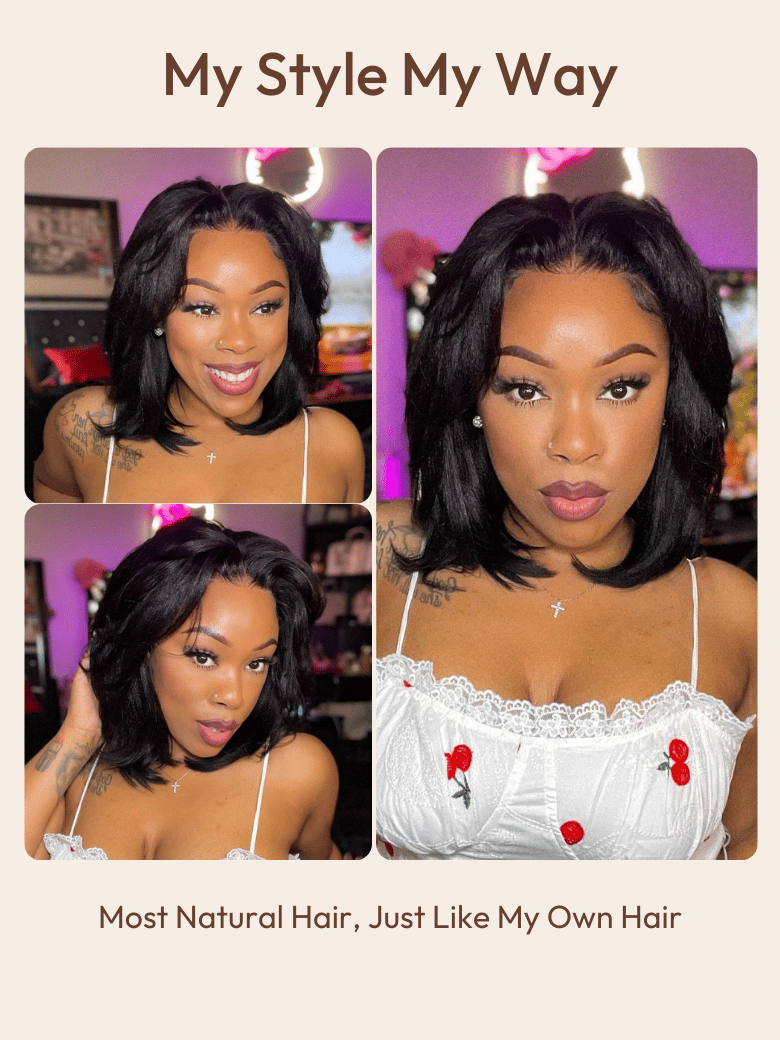 UNice 7x5 Bye Bye Knots? & 13x4 Pre-Everything? & 5x5 HD Lace Wig Glueless Lace Black Yaki Bob Bleached Knots Wig