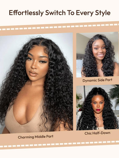 UNice 7x5 Bye-Bye Knots? Wig Quick Glueless & HD Lace Wet & Wavy Water Wave Invisible Knots With Invisi Drawstring With Baby Hair