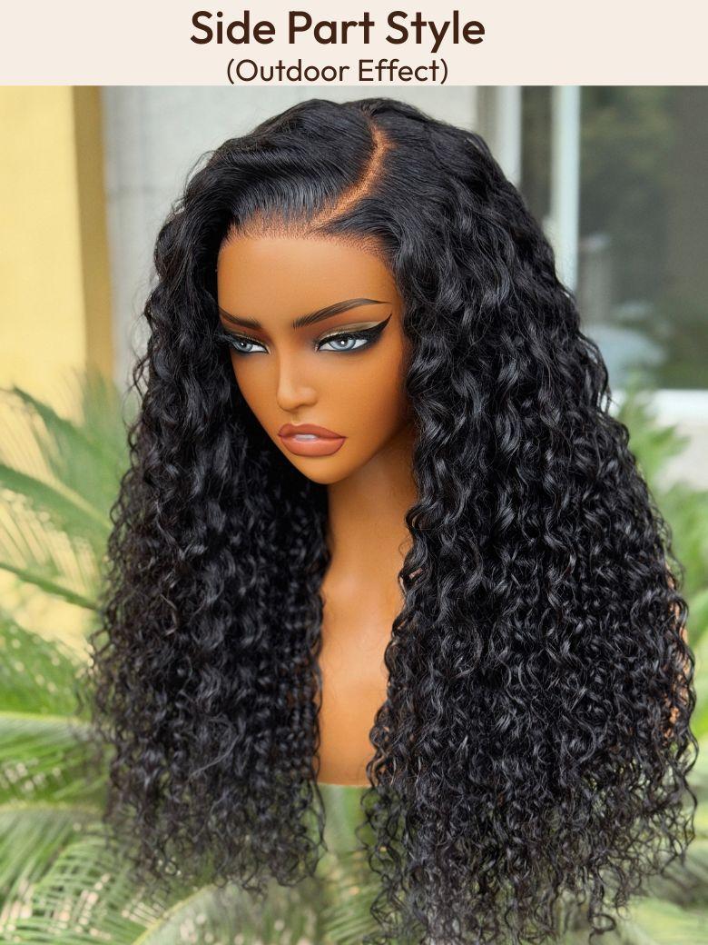 UNice 13x4 Pre-Everything? Lace Frontal Natural Black Water Wave Curly Wig