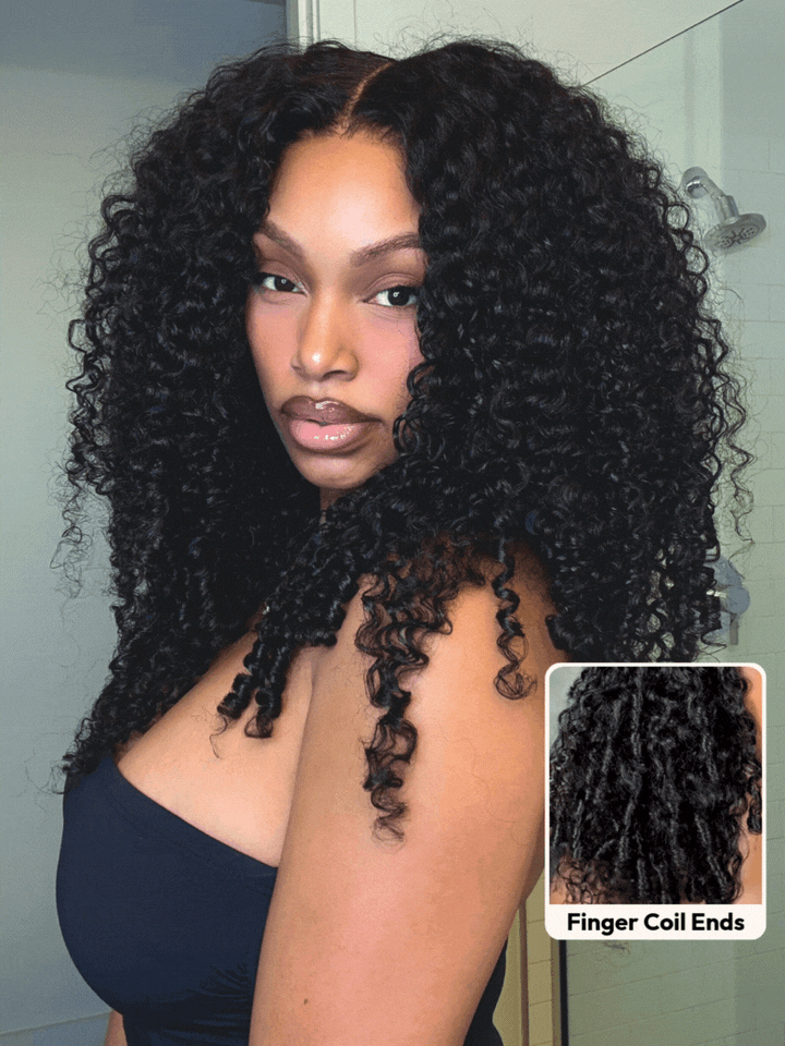 UNice Bye-Bye Knots 7x5 Lace Curly Texture Wig With Finger Coil Ends