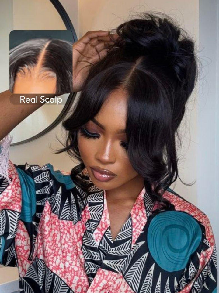 UNice HD Real Scalp? Wig 13x4 Invisible Lace Frontal Loose Wave with Face Framing Curtain Bangs